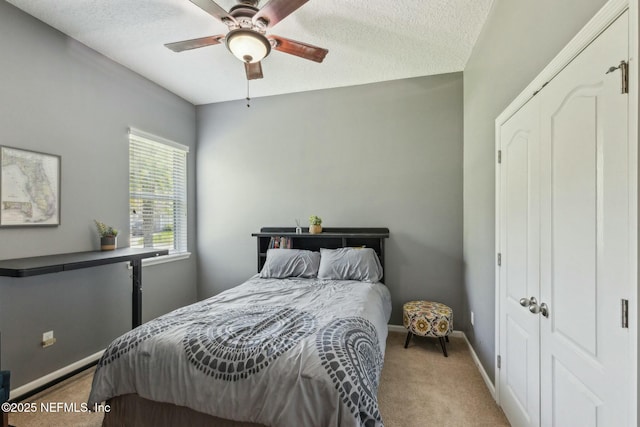 244 W Berkswell Dr, Saint Johns, FL 32259 - bedroom featuring ceiling fan, a textured ceiling, carpet flooring, and baseboards