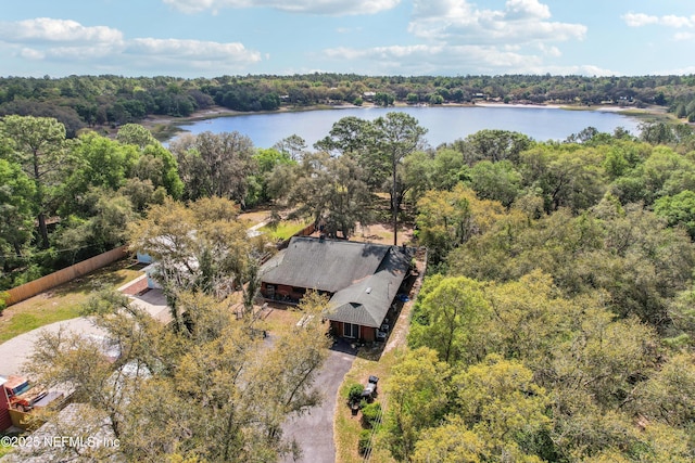 5822 Silver Sands Cir, Keystone Heights, FL 32656 - aerial view with a water view and a wooded view