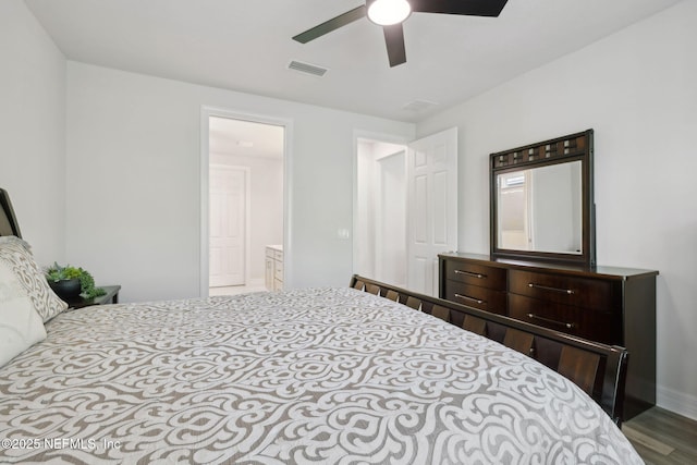 83 Woodgate Dr, Ponte Vedra, FL 32081 - bedroom featuring visible vents, ceiling fan, and wood finished floors