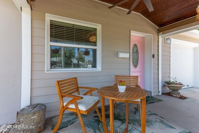 1018 14th Ave N, Jacksonville Beach, FL 32250 - property entrance featuring a porch and a ceiling fan