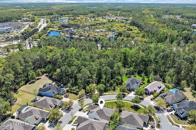 225 Garden Wood Dr, Ponte Vedra, FL 32081 - bird's eye view with a water view, a view of trees, and a residential view