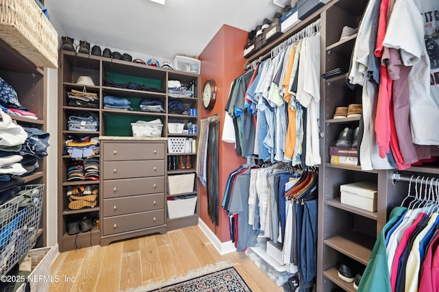 spacious closet featuring wood finished floors