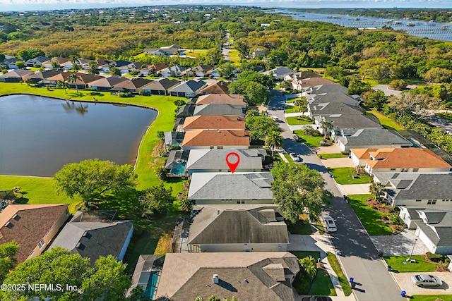 708 El Vergel Ln, Saint Augustine, FL 32080 - aerial view featuring a water view and a residential view