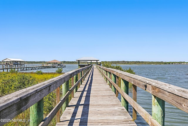 708 El Vergel Ln, Saint Augustine, FL 32080 - view of dock featuring a water view and a gazebo