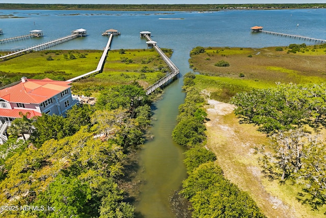708 El Vergel Ln, Saint Augustine, FL 32080 - drone / aerial view featuring a water view