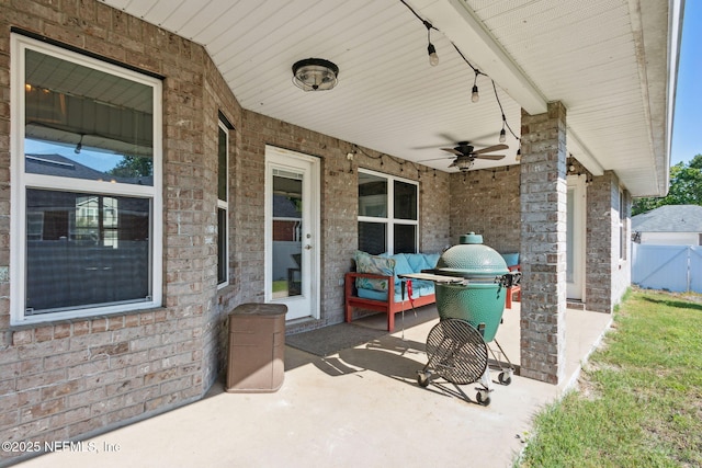 11975 Smith Pointe Ct, Jacksonville, FL 32218 - view of patio / terrace featuring ceiling fan