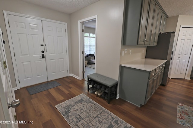 3038 Majestic Oaks Ln, Green Cove Springs, FL 32043 - entryway featuring dark wood-type flooring, a textured ceiling, and baseboards
