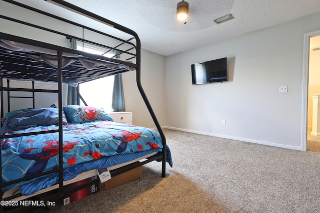 3038 Majestic Oaks Ln, Green Cove Springs, FL 32043 - bedroom featuring carpet, a textured ceiling, a ceiling fan, visible vents, and baseboards