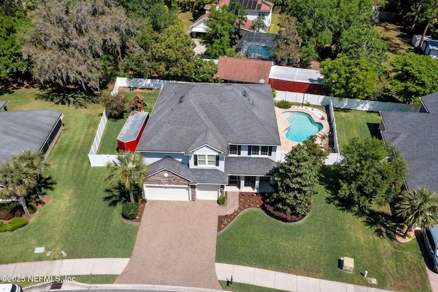 11725 Paddock Gates Dr, Jacksonville, FL 32223 - view from above of property featuring a pool