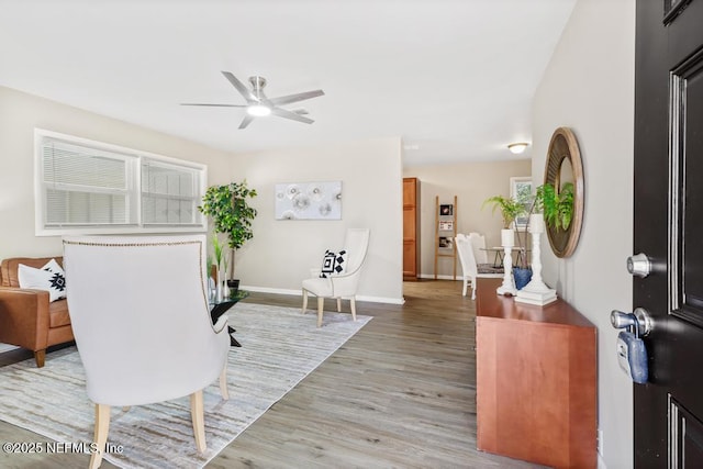 10625 Dodd Rd, Jacksonville, FL 32218 - entrance foyer featuring wood finished floors, baseboards, and a ceiling fan