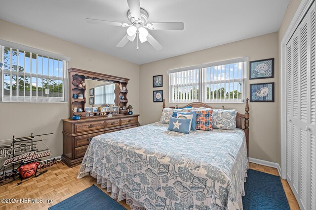 706 Montego Rd E, Jacksonville, FL 32216 - bedroom featuring a closet and ceiling fan