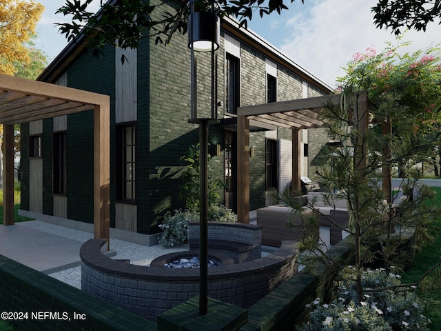 2330 Janette St, Jacksonville, FL 32209 - rear view of house with brick siding and a hot tub