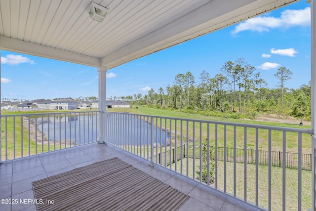 balcony with a water view