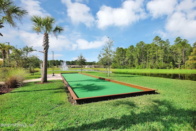 336 Spoonbill Cir, Saint Augustine, FL 32095 - surrounding community featuring a lawn, a game area, and a water view