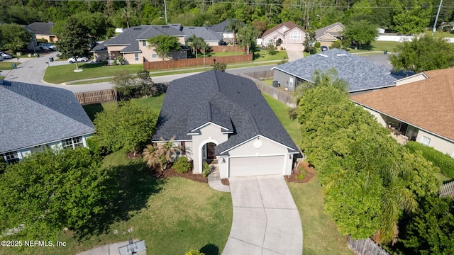 aerial view with a residential view