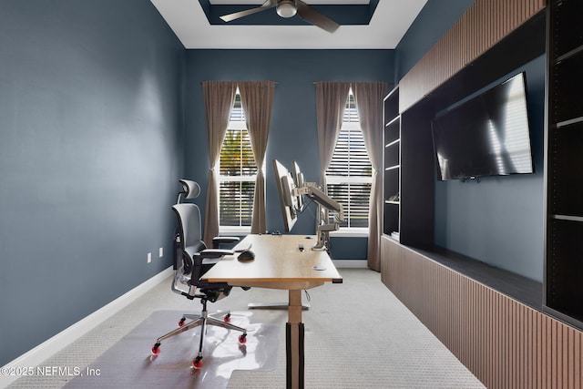 52 Sunshine Bass Ct, Ponte Vedra, FL 32081 - carpeted office featuring a ceiling fan and baseboards
