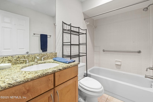 810 Sandpiper Ln, Ponte Vedra Beach, FL 32082 - full bathroom with vanity,  shower combination, tile patterned floors, and toilet