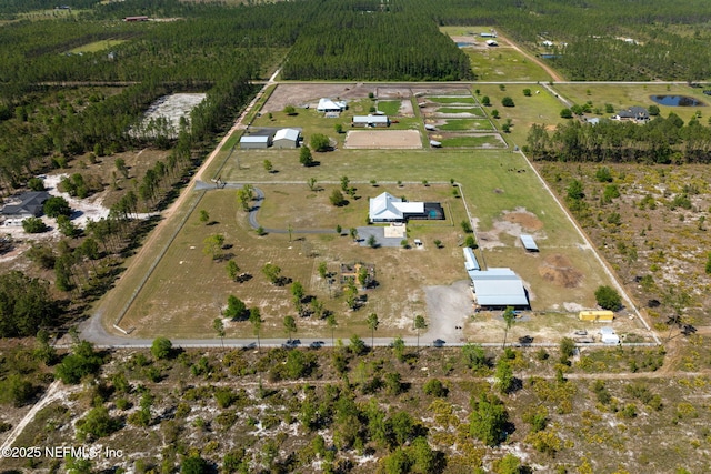 drone / aerial view with a rural view