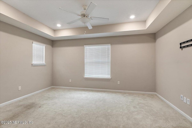 2176 Major Oak St, Jacksonville, FL 32218 - unfurnished room with baseboards, recessed lighting, ceiling fan, and carpet