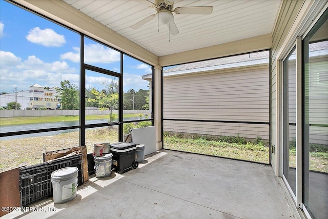 2176 Major Oak St, Jacksonville, FL 32218 - sunroom / solarium with a ceiling fan and a water view