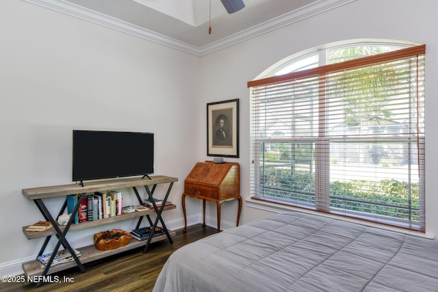 86 Amacano Ln, Saint Augustine, FL 32084 - bedroom featuring wood finished floors, baseboards, and ornamental molding