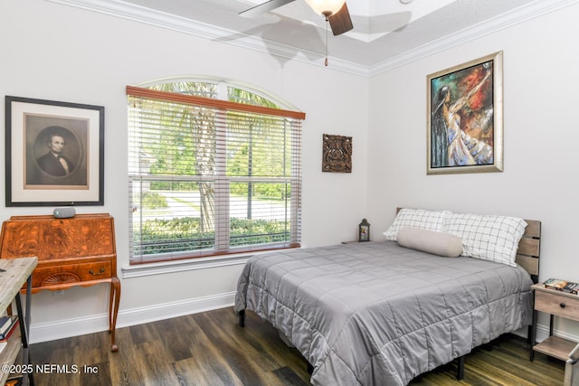 86 Amacano Ln, Saint Augustine, FL 32084 - bedroom featuring wood finished floors, ceiling fan, baseboards, and ornamental molding