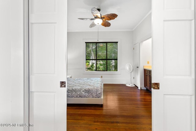 4215 Irvington Ave, Jacksonville, FL 32210 - unfurnished bedroom with dark wood-style flooring, baseboards, and ornamental molding