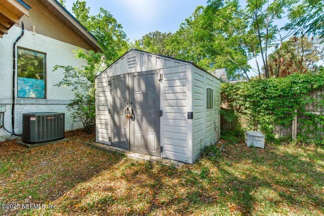 4215 Irvington Ave, Jacksonville, FL 32210 - view of shed with fence and central AC unit