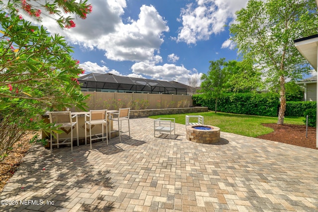 190 Palisade Dr, Saint Augustine, FL 32092 - view of patio with a fire pit