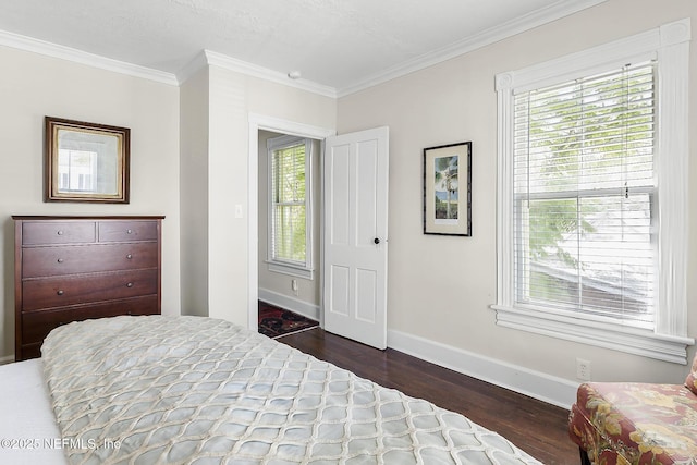 73 Weeden St, Saint Augustine, FL 32084 - bedroom with ornamental molding, baseboards, and dark wood finished floors