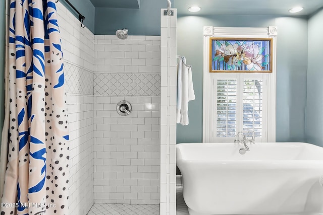73 Weeden St, Saint Augustine, FL 32084 - full bath featuring a soaking tub and tiled shower
