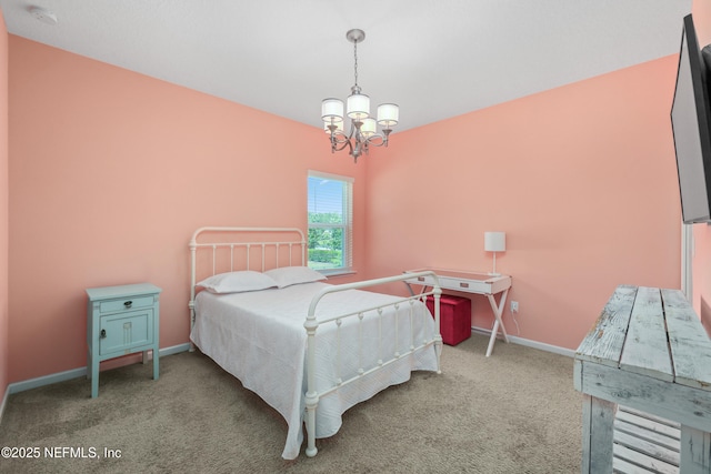 58 Strobe Ct, Saint Augustine, FL 32095 - bedroom featuring a chandelier, carpet, and baseboards