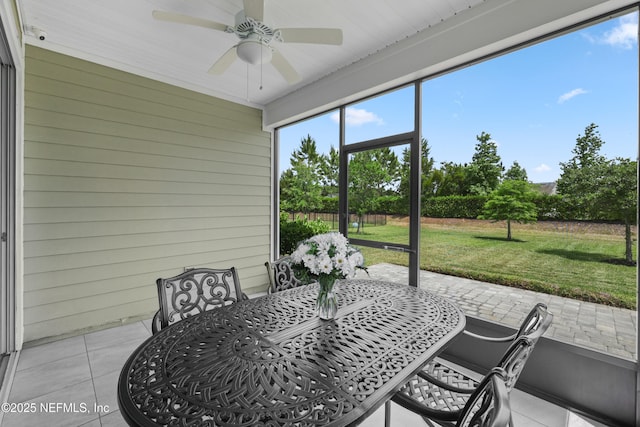 58 Strobe Ct, Saint Augustine, FL 32095 - sunroom / solarium featuring outdoor dining space and a ceiling fan