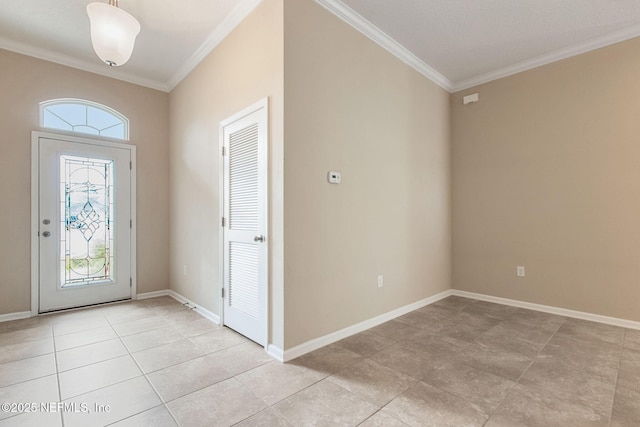 95210 Leafcrest Ct, Fernandina Beach, FL 32034 - foyer entrance with baseboards, ornamental molding, and light tile patterned floors