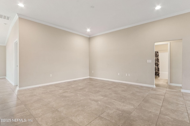 95210 Leafcrest Ct, Fernandina Beach, FL 32034 - spare room with baseboards, crown molding, and recessed lighting