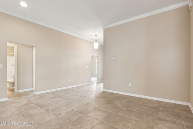 95210 Leafcrest Ct, Fernandina Beach, FL 32034 - unfurnished room featuring light tile patterned flooring, crown molding, baseboards, and recessed lighting