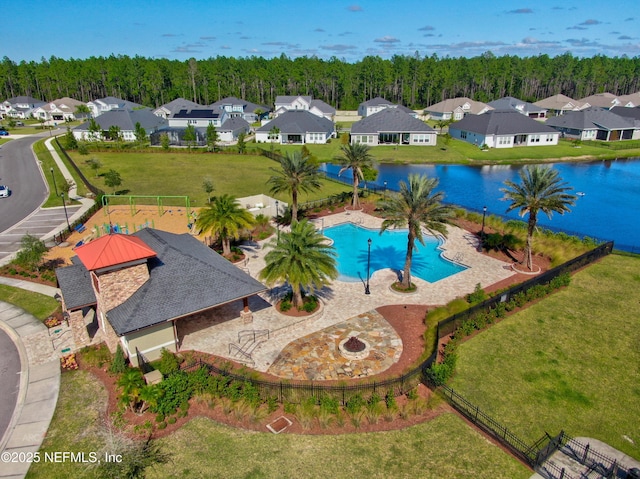 121 Oxford Estates Way, Saint Johns, FL 32259 - bird's eye view featuring a water view, a residential view, and a view of trees