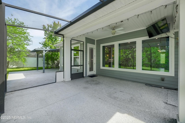 121 Oxford Estates Way, Saint Johns, FL 32259 - view of patio / terrace featuring ceiling fan and fence