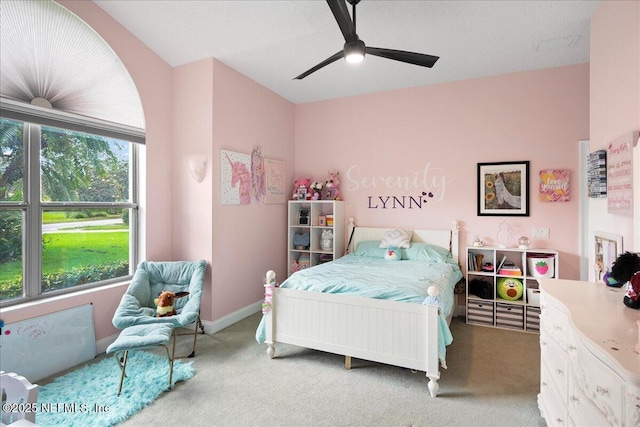 15 Dartmouth Trce, Ormond Beach, FL 32174 - carpeted bedroom with a ceiling fan and baseboards