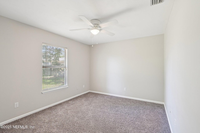 2734 Indigo Hills Ct, Jacksonville, FL 32221 - carpeted spare room featuring baseboards, a ceiling fan, and visible vents