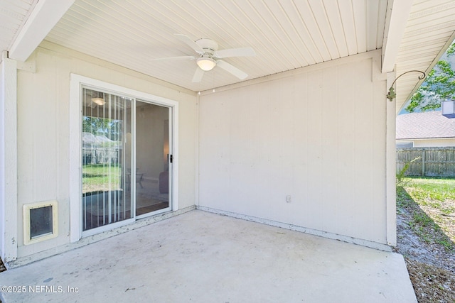 2734 Indigo Hills Ct, Jacksonville, FL 32221 - view of patio / terrace with fence and a ceiling fan