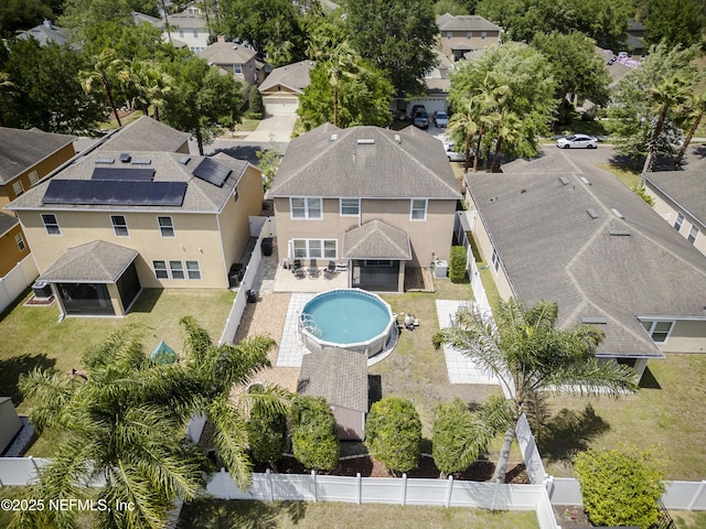 drone / aerial view with a residential view