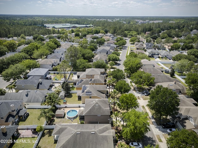 aerial view with a residential view