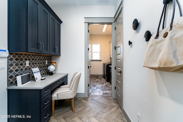 367 Maralinda Dr, Saint Augustine, FL 32095 - home office with built in desk and visible vents