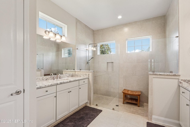 95566 Amelia National Pkwy, Fernandina Beach, FL 32034 - full bathroom featuring vanity, walk in shower, and tile patterned floors