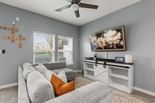 1580 Landau Rd, Jacksonville, FL 32225 - living room featuring ceiling fan and baseboards