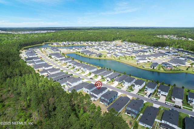 597 Meadow Ridge Dr, Saint Augustine, FL 32092 - birds eye view of property with a water view, a residential view, and a wooded view