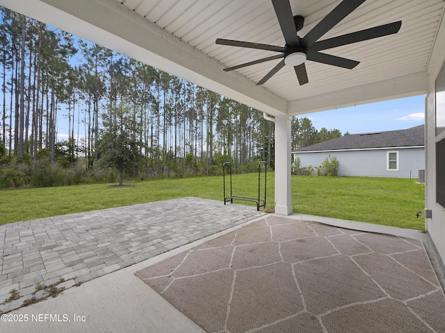 597 Meadow Ridge Dr, Saint Augustine, FL 32092 - view of patio featuring a ceiling fan