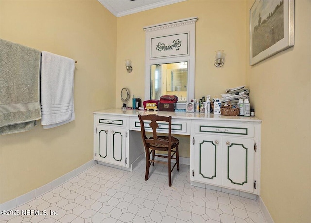 7812 Hunters Grove Rd, Jacksonville, FL 32256 - bathroom with crown molding and tile patterned floors
