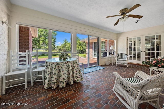 7812 Hunters Grove Rd, Jacksonville, FL 32256 - sunroom with french doors and a ceiling fan